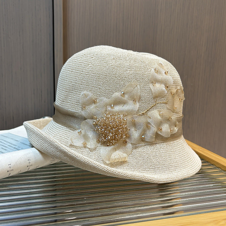 Wholesale Fascinators Hats Headwear Tulle Acrylic / Cotton Bucket Hat Fedora Hat Straw Hat Casual Holiday Elegant Vintage With Rhinestone Feather Headpiece Headwear